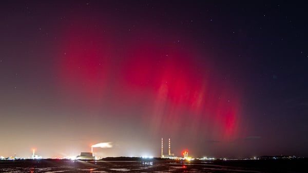 A view of the Northern Lights over Sandymount Strand