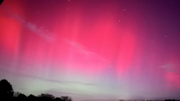 A view of the Aurora Borealis over Courtmasherry in Co Cork
