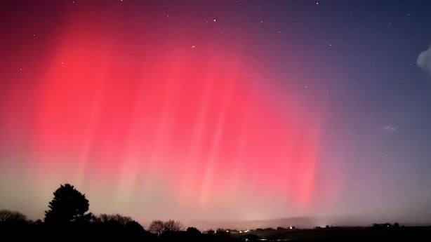 A view of the Northern Lights over Courtmacsherry in Co Cork