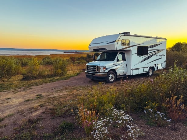 Parkville Campground Nova Scotia sunrise views across Bay of Fundy