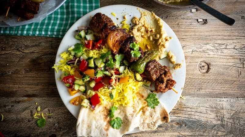 Donal's Real Time Recipes: Kebab plate with Shirazi salad