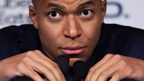 France's forward Kylian Mbappe looks on during a press conference at the Parc des Princes stadium, in Paris, on November 12, 2025 on the eve of the FIFA World Cup 2026 Group D European qualification football match against Ukraine. (Photo by Franck FIFE /