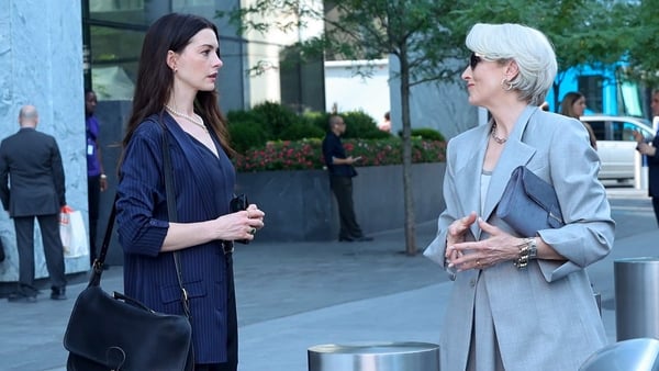 Anne Hathaway and Meryl Streep are seen filming scenes for The Devil Wears Prada 2 in Hudson Yards, Manhattan on 29 July, 2025