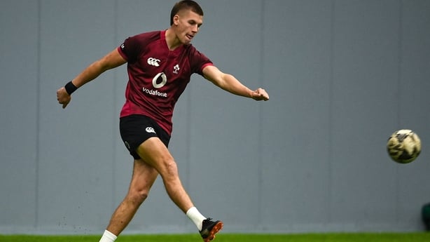 11 November 2025; Sam Prendergast during an Ireland Rugby training session at the IRFU High Performance Centre in Dublin. Photo by David Fitzgerald/Sportsfile
