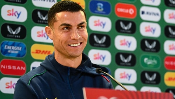 Cristiano Ronaldo during a Portugal media conference at the Aviva Stadium in Dublin