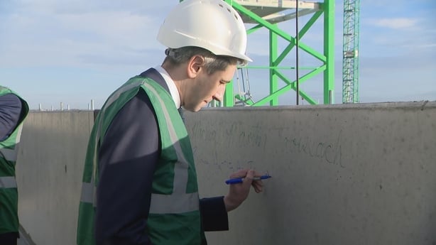 Simon Harris signs wall
