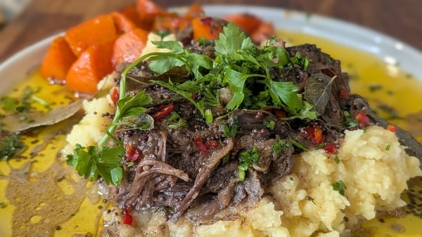 A plate of roast meat