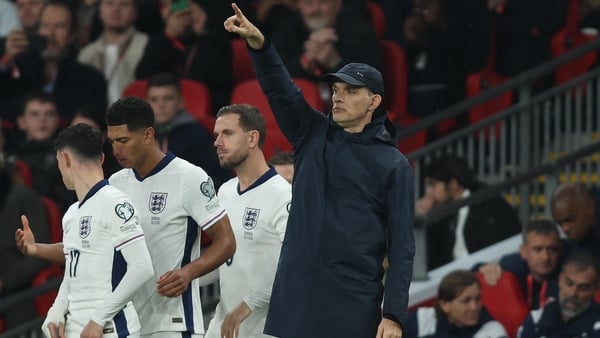LONDON, ENGLAND - NOVEMBER 13: Thomas Tuchel manager of England points out instructions to his players during the FIFA World Cup 2026 qualifier match between England and Serbia at Wembley Stadium on November 13, 2025 in London, England. (Photo by Crystal