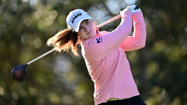 BELLEAIR, FLORIDA - NOVEMBER 13: Leona Maguire of Ireland plays her shot from the fifth tee during the first round of The ANNIKA driven by Gainbridge at Pelican 2025 at Pelican Golf Club on November 13, 2025 in Belleair, Florida. (Photo by Julio Aguilar/G