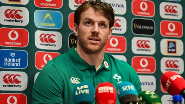 11 November 2025; Ryan Baird during an Ireland Rugby media conference at the Sport Ireland Conference Centre at the Sport Ireland Campus in Dublin. Photo by David Fitzgerald/Sportsfile