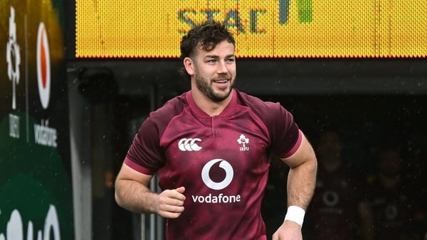 14 November 2025; Caelan Doris before an Ireland Rugby captain's run at the Aviva Stadium in Dublin. Photo by Brendan Moran/Sportsfile
