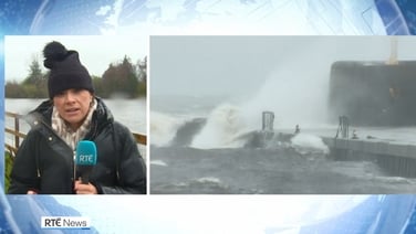 Aisling Kenny reports from Arklow amid stormy conditions