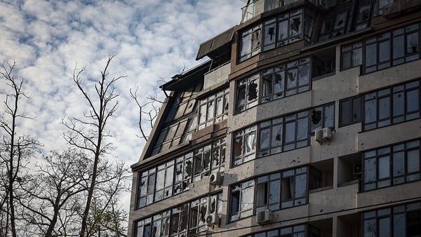 The consequences of Russia's massive attack after a drone attack on November 14, 2025 in Kyiv, Ukraine. Kyiv was attacked by wave Russian drones and missiles on the night of November 14, with the Ukrainian president alleging that Russia had launched 430 d