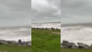 Stormy conditions at The Murrough, Co Wicklow