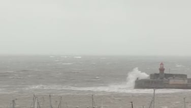 Stormy seas at Dun Laoghaire in Co Dublin