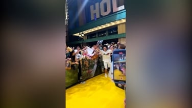 Fan rushes at Ariana Grande at Wicked: For Good premiere in Singapore