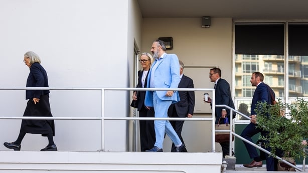 prudence and james murdoch entering court