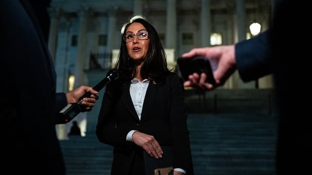 Representative Lauren Boebert, a Republican from Colorado, speaks to members of the media during a vote outside the US Capitol in Washington, DC, US, on Wednesday, Nov. 12, 2025. US House lawmakers return to Washington on Wednesday for a vote to end the 43-day government shutdown, which has snarled 