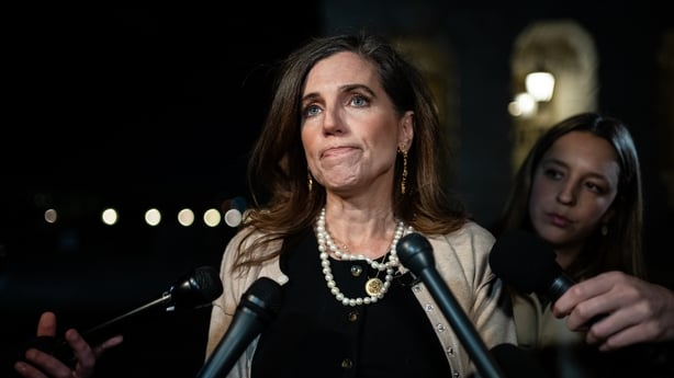 Representative Nancy Mace, a Republican from South Carolina, speaks to members of the media during a vote outside the US Capitol in Washington, DC, US, on Wednesday, Nov. 12, 2025. US House lawmakers return to Washington on Wednesday for a vote to end the 43-day government shutdown, which has snarle