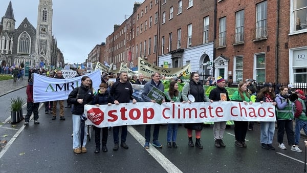 Crowds demonstrate at climate march in Dublin