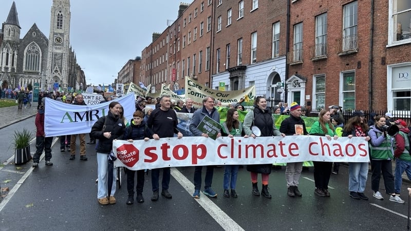 The demonstration is organised by the Stop Climate Chaos coalition - of which Oxfam Ireland, Trócaire, AMLÉ and more are members