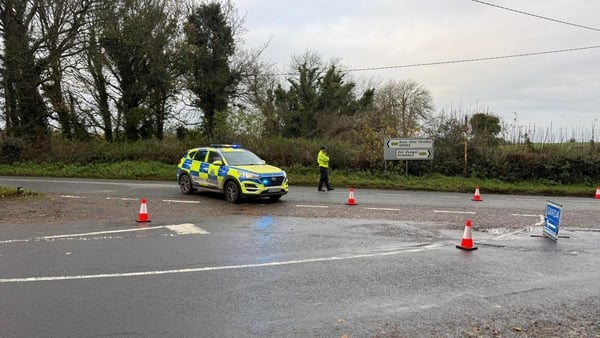 Gardaí near the scene of a crash in county Louth