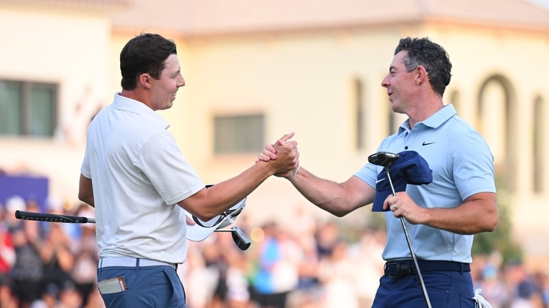 Matt Fitzpatrick pipped Rory McIlroy at the first play-off hole