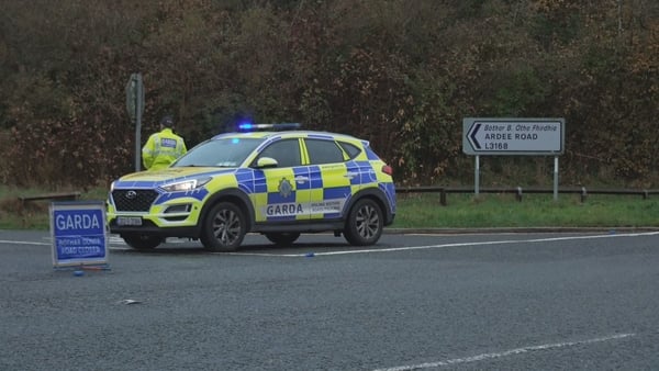 Gardai at the scene of the crash in Dundalk