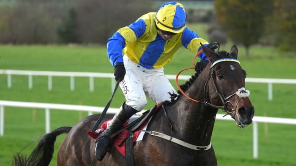 Answer To Kayf ridden by John Shinnick on their way to winning the Bar One Racing Troytown Handicap Chase at Navan Racecourse in County Meath, Ireland. Picture date: Sunday November 16, 2025.