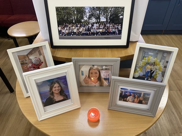Photos of Chloe McGee in the staff room in Ó Fiaich Institute in Dundalk