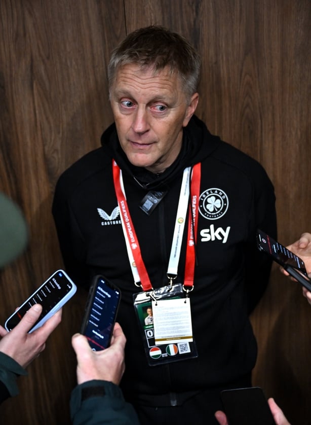 Republic of Ireland head coach Heimir Hallgrimsson speaks to media after the FIFA World Cup 2026 Group F Qualifier match between Hungary and Republic of Ireland at Puskás Aréna in Budapest, Hungary.