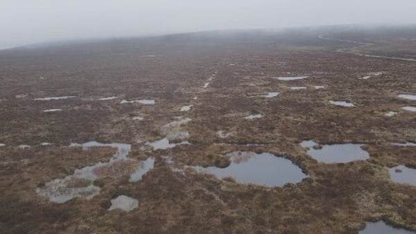 aerial of peat bog
