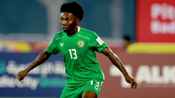 Ade Solanke of Republic of Ireland during the FIFA Under-17 World Cup Round of 32 match between Republic of Ireland and Canada at Aspire Zone in Doha, Qatar