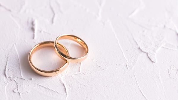 A stock photo of two wedding rings