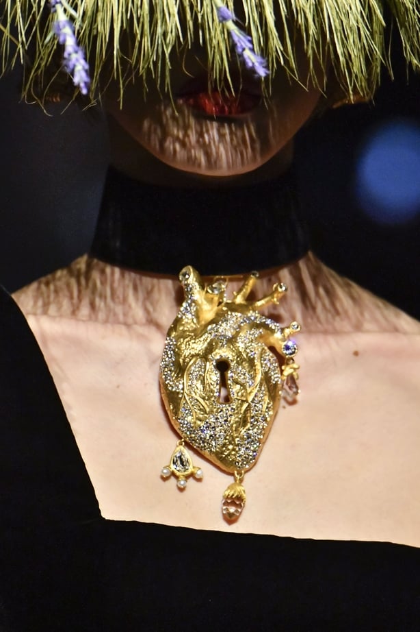 PARIS, FRANCE - JULY 04 : A model walks the runway during the Schiaparelli Haute Couture Fall/Winter 2022-2023 fashion show as part of the Paris Haute Couture Week on July 4, 2022 in Paris, France. (Photo by Victor VIRGILE/Gamma-Rapho via Getty Images)