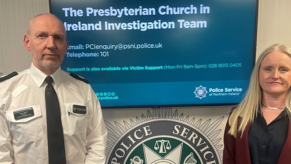 PSNI ACC Davy Beck (left) and Commissioner Designate for Victims of Crime Geraldine Hanna at PSNI HQ in Belfast