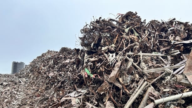 Photo shows metal extracted from the ash at Knockharley site in Co Meath