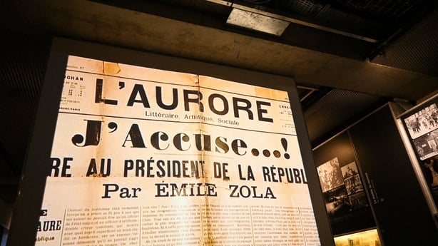 The writer Emile Zola article J accuse in the Aurore newspaper