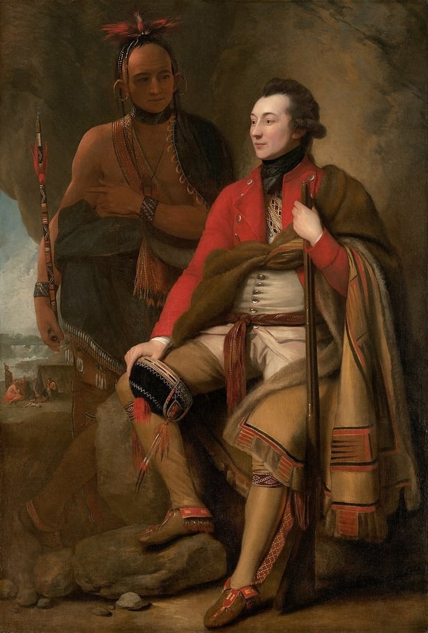 Colonel Guy Johnson and Karonghyontye (Captain David Hill) by Benjamin West, 1776