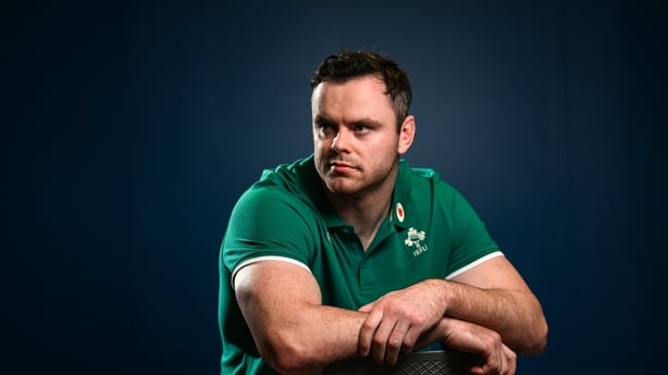 18 November 2025; James Ryan poses for a portrait during a Ireland Rugby media conference at the IRFU High Performance Centre in Dublin. Photo by Ramsey Cardy/Sportsfile