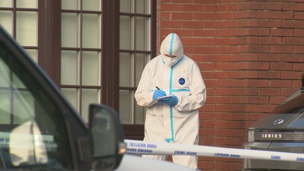 A forensic investigator at the scene in Shrewsbury Downs in Ballinlough, Co Cork