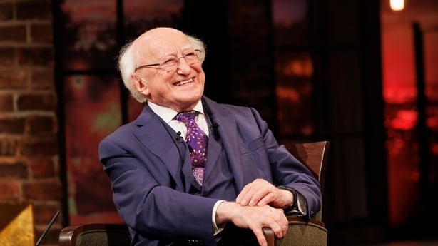 Michael D Higgins pictured on The Late Late Show in 2022