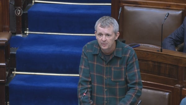 Screengrab of richard boyd barrett speaking in the Dail