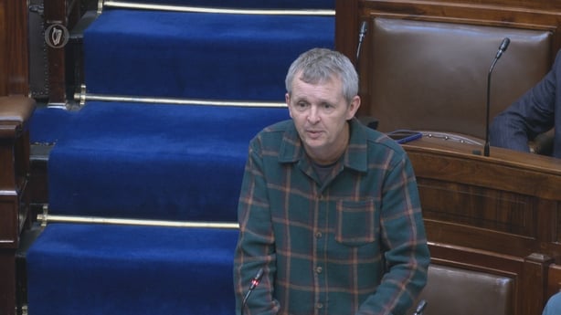 Screengrab of richard boyd barrett speaking in the Dail