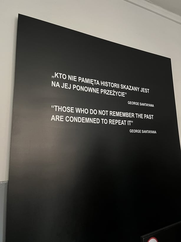 A sign at Auschwitz, Krakow
