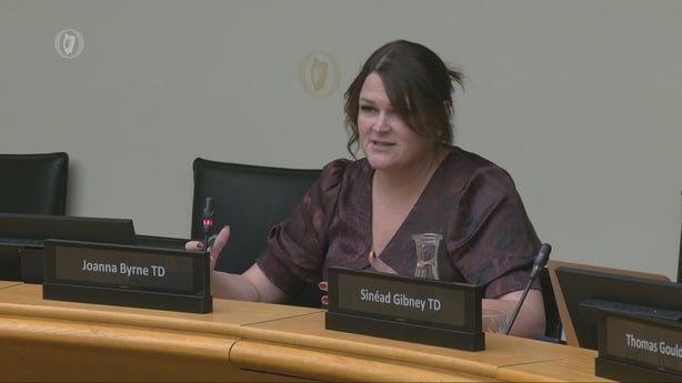 Joanna Byrne speaking at an Oireachtas Committee