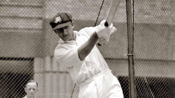 (AUSTRALIA OUT) Australian cricketer, Don Bradman, in the nets at the Sydney Cricket Ground, January 1946. Sun Photograph by STAFF (Photo by Fairfax Media via Getty Images via Getty Images)