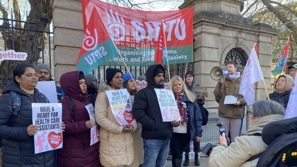 Migrant workers held a protest in Dublin over family reunification rights