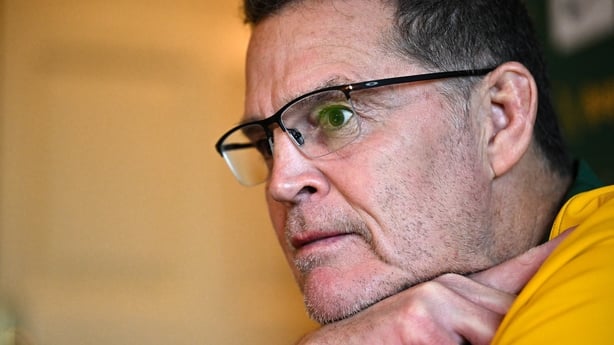 20 November 2025; Head coach Rassie Erasmus during a South Africa media conference at the Radisson Blu St Helen's Hotel in Dublin. Photo by Brendan Moran/Sportsfile