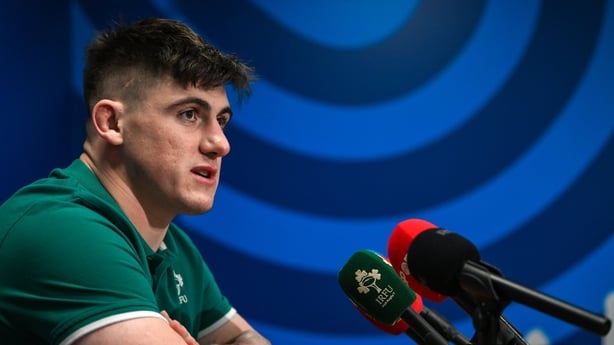 18 November 2025; Dan Sheehan during a Ireland Rugby media conference at the IRFU High Performance Centre in Dublin. Photo by Ramsey Cardy/Sportsfile